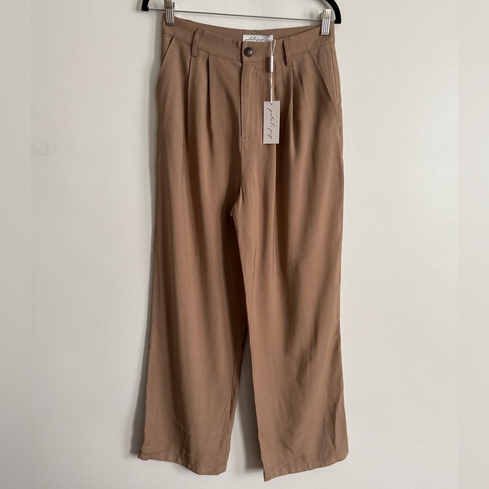Petal & Pup Wide Leg Trousers in Camel Brown